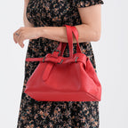 Vicenza 2025 Autumn/Winter Collection - Genuine Leather Belt-detail Crossbody Bag with Detachable Shoulder Strap - Red_8158447_2
