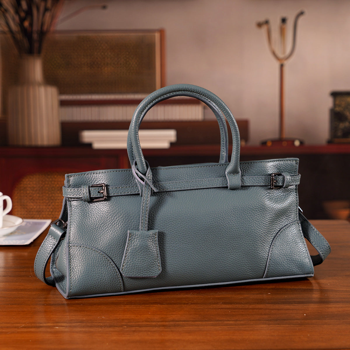 The Most Sumptuous Bag 100% Genuine Leather - Teal V32521963 2