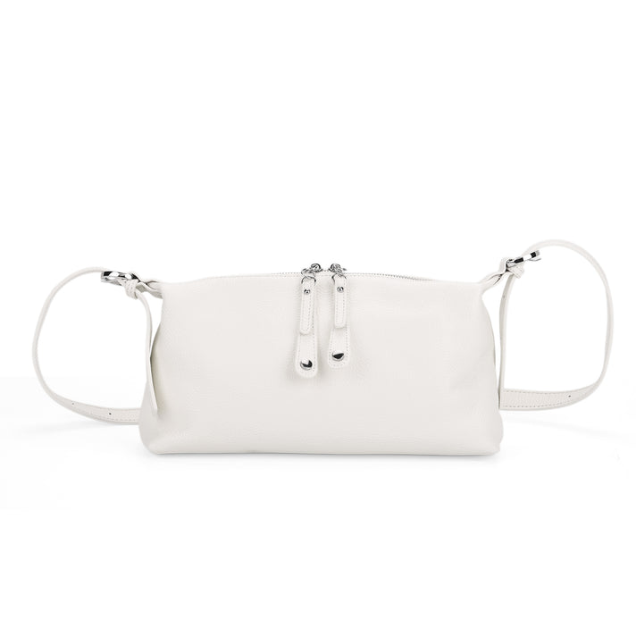 100% Genuine Leather Full Grain  Crossbody Bag with Adjustable Strap - Ivory 8160704 1
