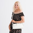 100% Genuine Leather Full Grain  Crossbody Bag with Adjustable Strap - Ivory_8160704_2
