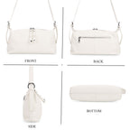 100% Genuine Leather Full Grain  Crossbody Bag with Adjustable Strap - Ivory_8160704_4
