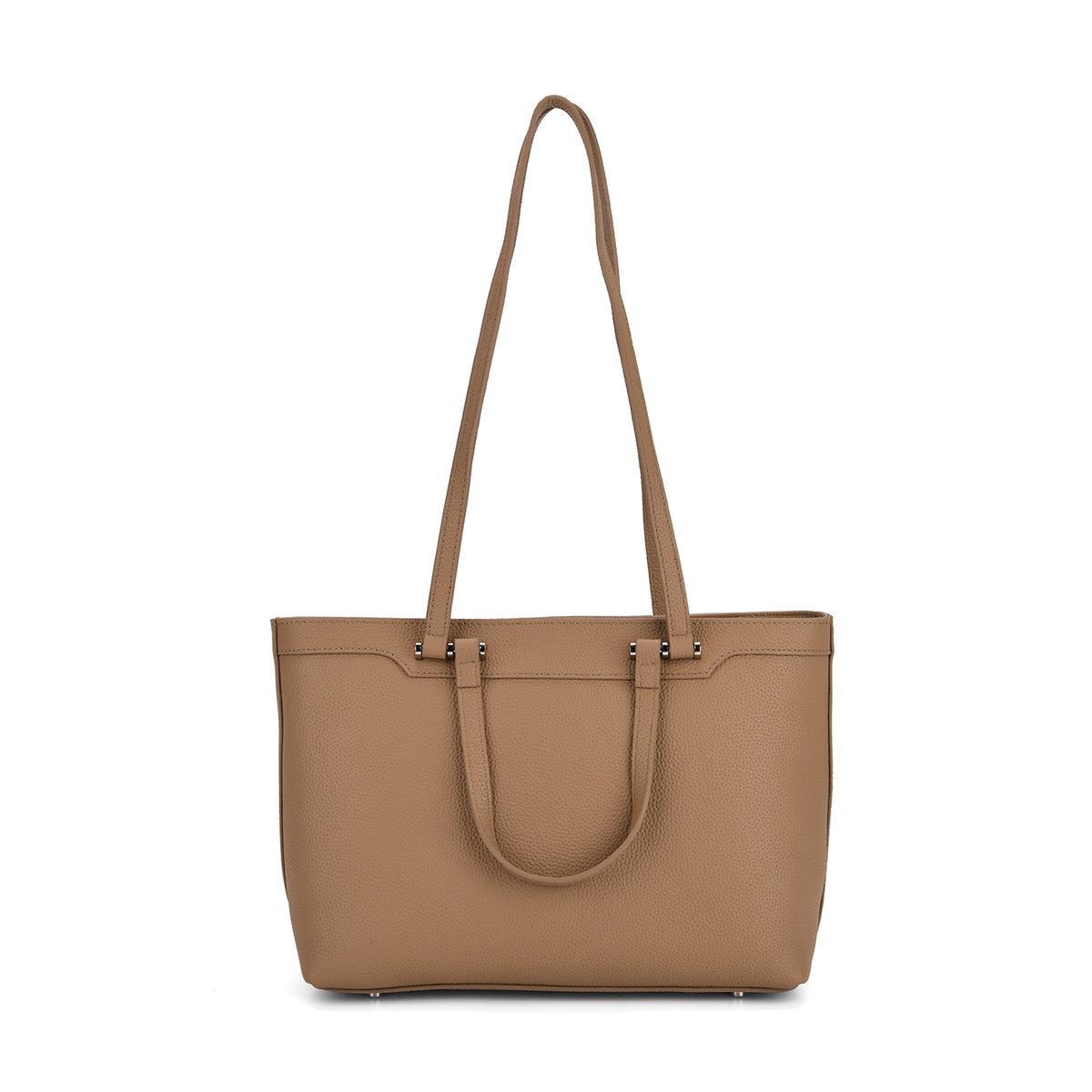 Milan Closeout- 100% Full Grain Genuine Leather Tote Bag with  Adjustable Straps - Coffee V32582059 0