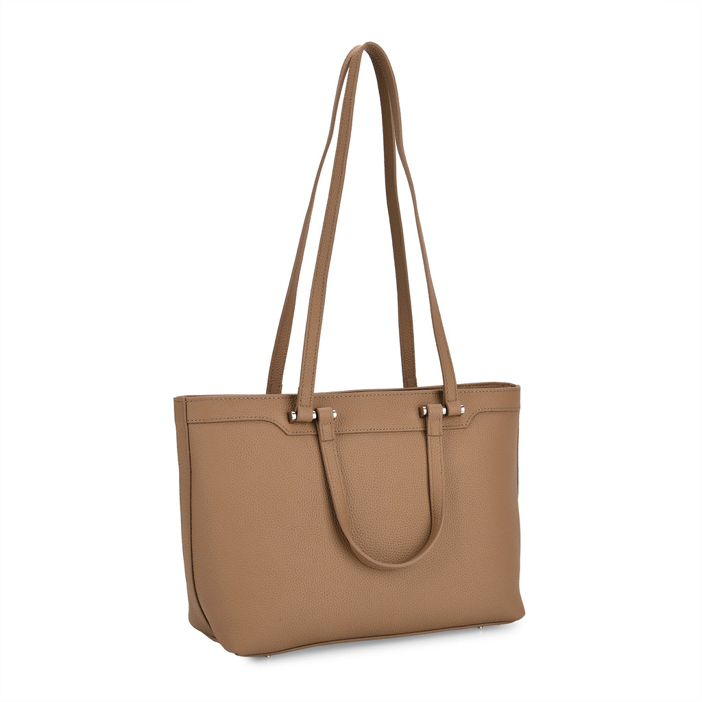 Milan Closeout- 100% Full Grain Genuine Leather Tote Bag with  Adjustable Straps - Coffee_8160742_6