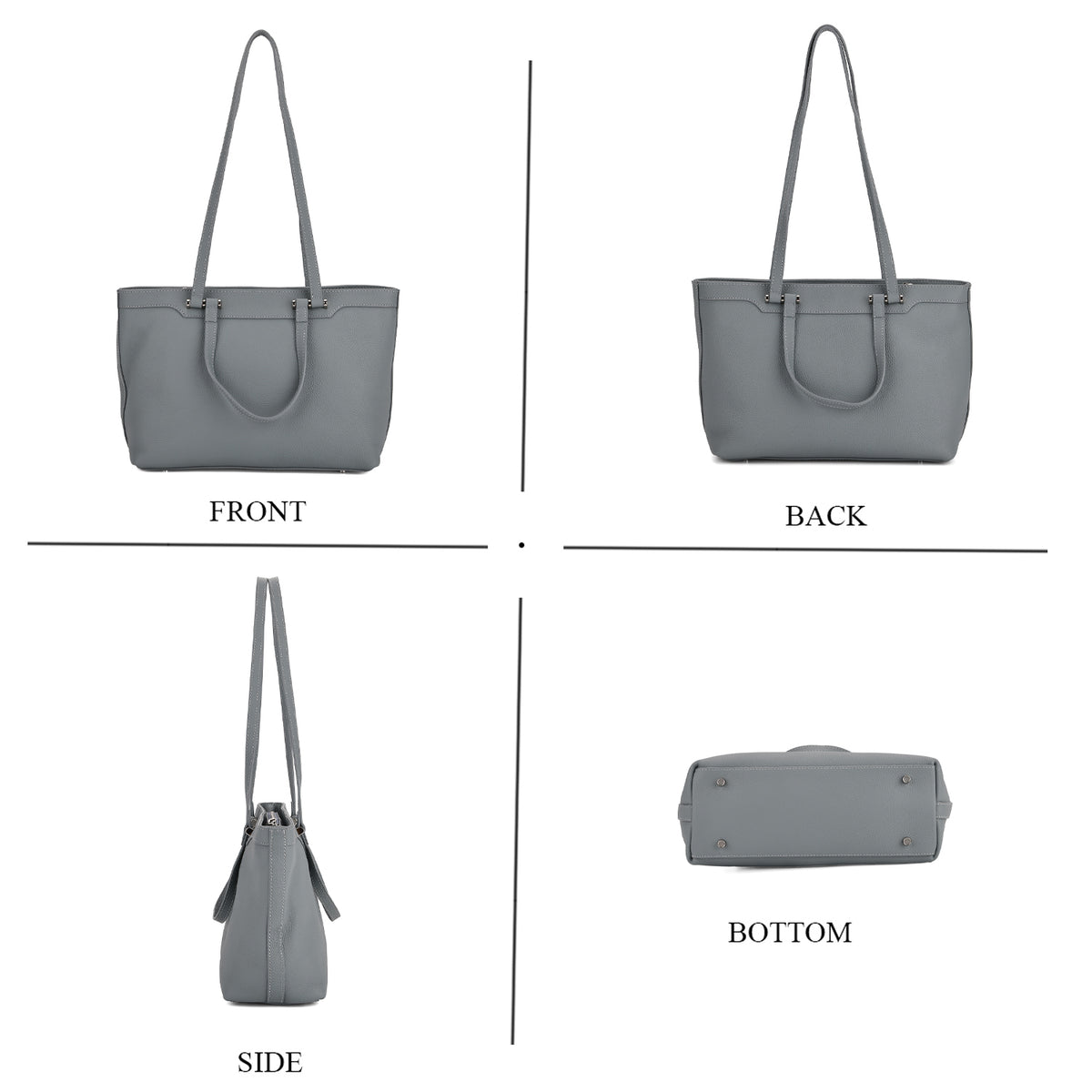 Milan Closeout- 100% Full Grain Genuine Leather Tote Bag with  Adjustable Straps - Teal V32555907 4