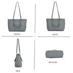 Milan Closeout- 100% Full Grain Genuine Leather Tote Bag with  Adjustable Straps - Teal_8160748_3