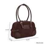 Two-Tone Genuine Leather Structured Bowling Bag - Dark Coffee_8161094_6
