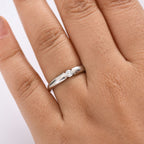 Luxuriant - Lab Grown Diamond (VS-E/F) Solitaire Tension Ring in Rhodium Overlay Sterling Silver_8161116_2