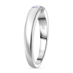Luxuriant - Lab Grown Diamond (VS-E/F) Solitaire Tension Ring in Rhodium Overlay Sterling Silver_8161116_3