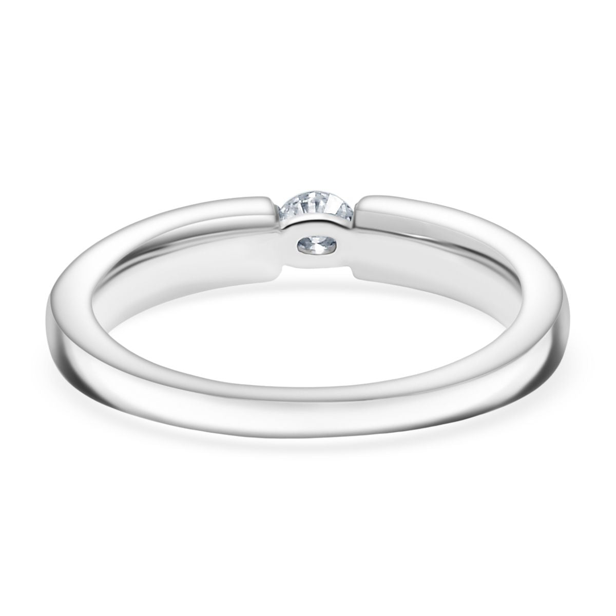 LUXURIANT Lab Grown Diamond (VS-E-F) Solitaire Tension Ring in Rhodium Overlay Sterling Silver 8161116 5