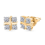 Luxuriant Diamond Lab Grown Diamond (SI/GH) Solitaire Stud Push Post Earring in 18K Vermeil Yellow Gold Plated Sterling Silver_8161127