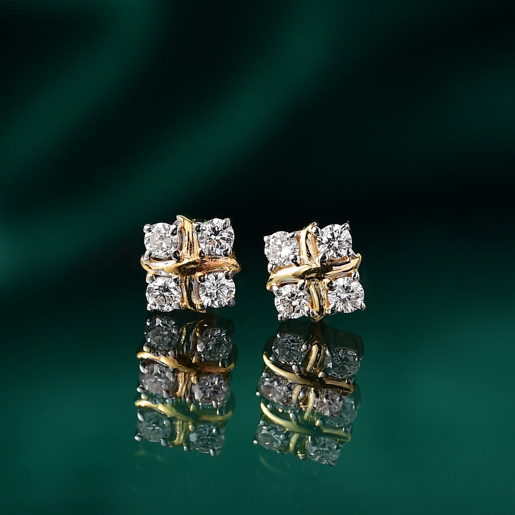 Luxuriant Diamond Lab Grown Diamond (SI/GH) Solitaire Stud Push Post Earring in 18K Vermeil Yellow Gold Plated Sterling Silver_8161127_1