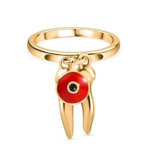 GP Chilli Pepper Collection - Enamelled Chilli Charm Ring in 18K Vermeil Yellow Gold Over Sterling Silver 8161594 1