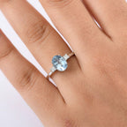 14K W Gold AAA Aquamarine, White Diamond I2 Solitaire Ring, Gold Wt.2.42 Gms  2.000  Ct._8161773_1