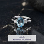 14K W Gold AAA Aquamarine, White Diamond I2 Solitaire Ring, Gold Wt.2.42 Gms  2.000  Ct._8161773_2