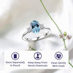14K W Gold AAA Aquamarine, White Diamond I2 Solitaire Ring, Gold Wt.2.42 Gms  2.000  Ct._8161773_4