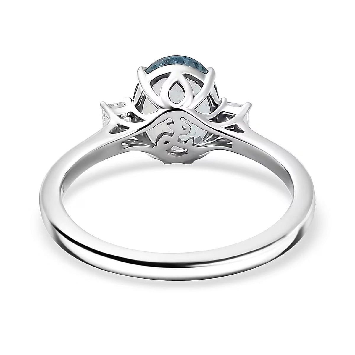 Certified and Appraised AAA Aquamarine, White Diamond I2 Solitaire Ring in 14K White Gold, Gold Wt.2.42 Gms 2.000 Ct. 8161773 6