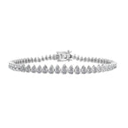 Luxuriant Lab Grown Diamond (SI-GH) Bracelet (Size - 7.5) with GB Lock Box in Rhodium Overlay Sterling Silver 2.98 Ct.