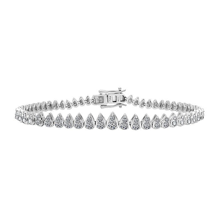 LUXURIANT 3 Ct. Lab Grown Diamond Bracelet with GB Lock Box in Rhodium Overlay Sterling Silver 7.5 Inch (SI G/H) 8161892 1