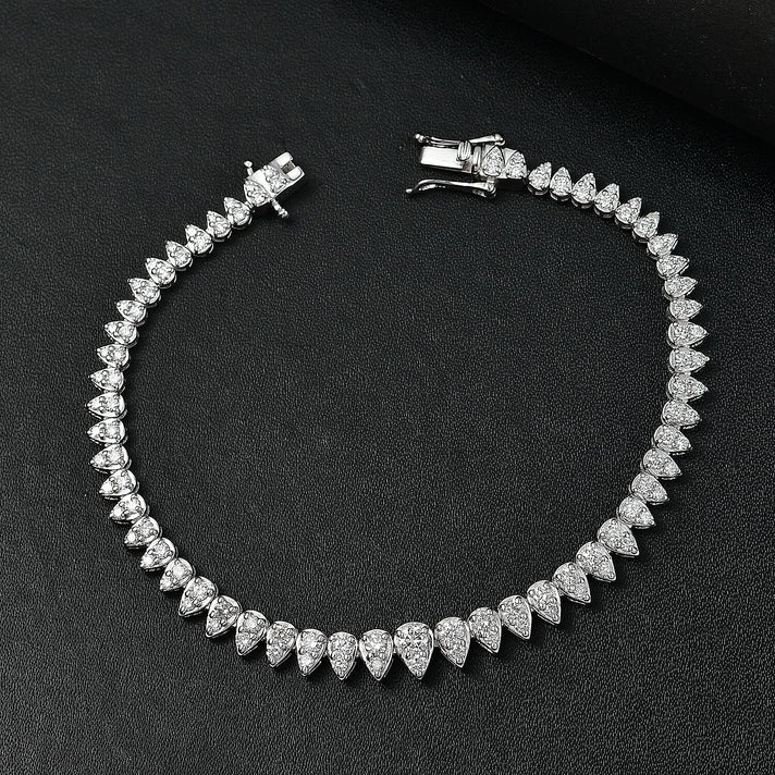 LUXURIANT 3 Ct. Lab Grown Diamond Bracelet with GB Lock Box in Rhodium Overlay Sterling Silver 7.5 Inch (SI G/H) 8161892 2