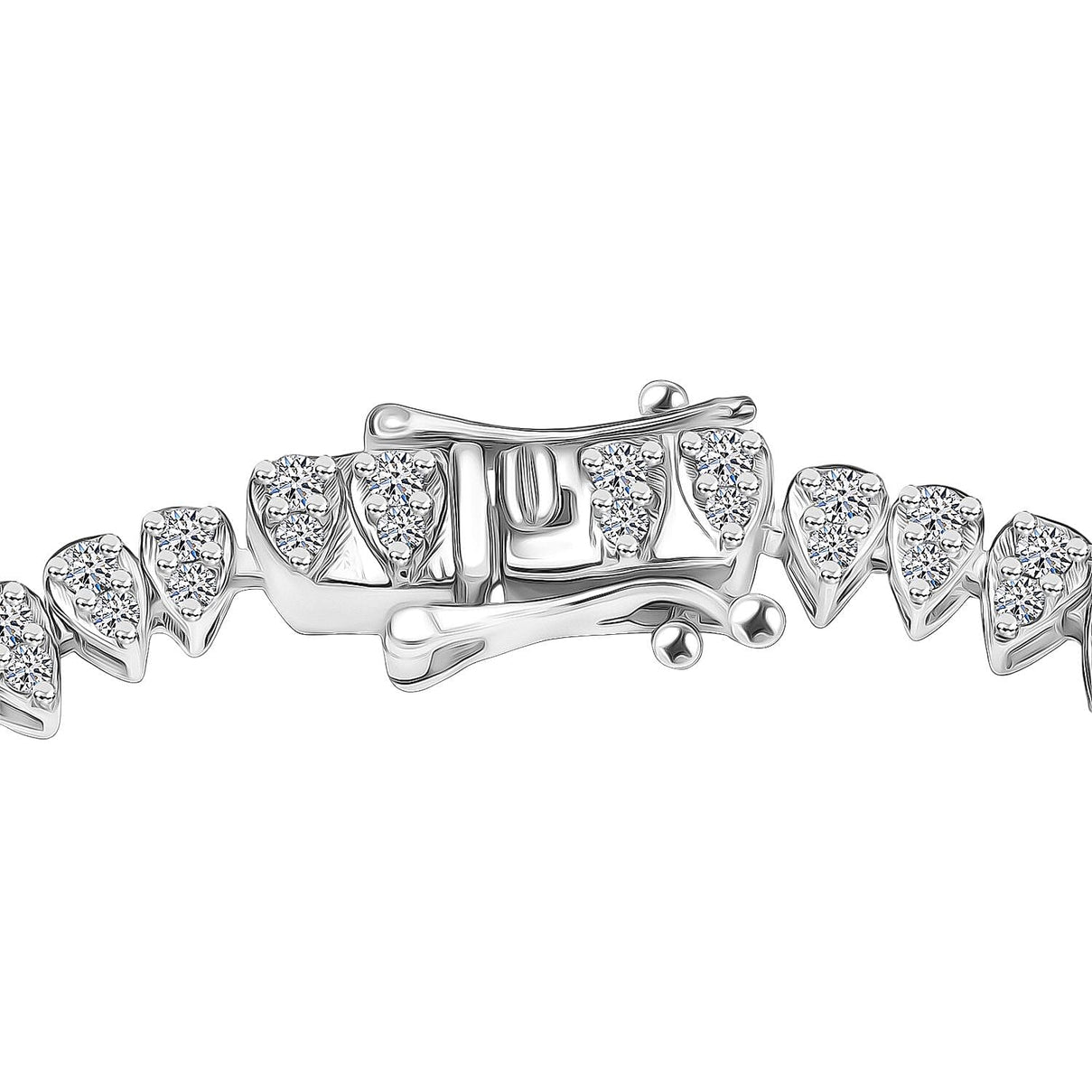 LUXURIANT 3 Ct. Lab Grown Diamond Bracelet with GB Lock Box in Rhodium Overlay Sterling Silver 7.5 Inch (SI G/H) 8161892 4