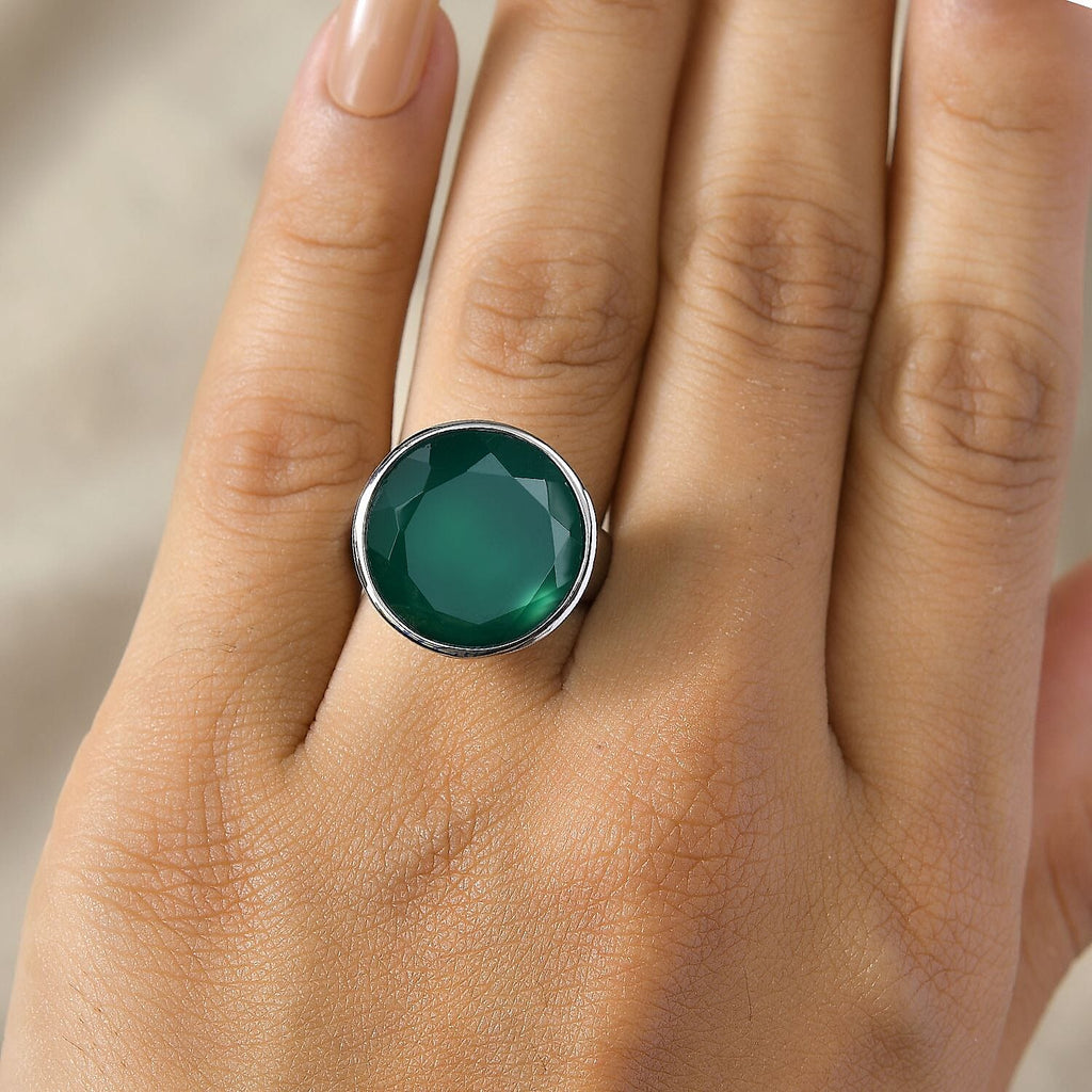 Green Onyx Solitaire Ring 14.59 Ct._8162228_2