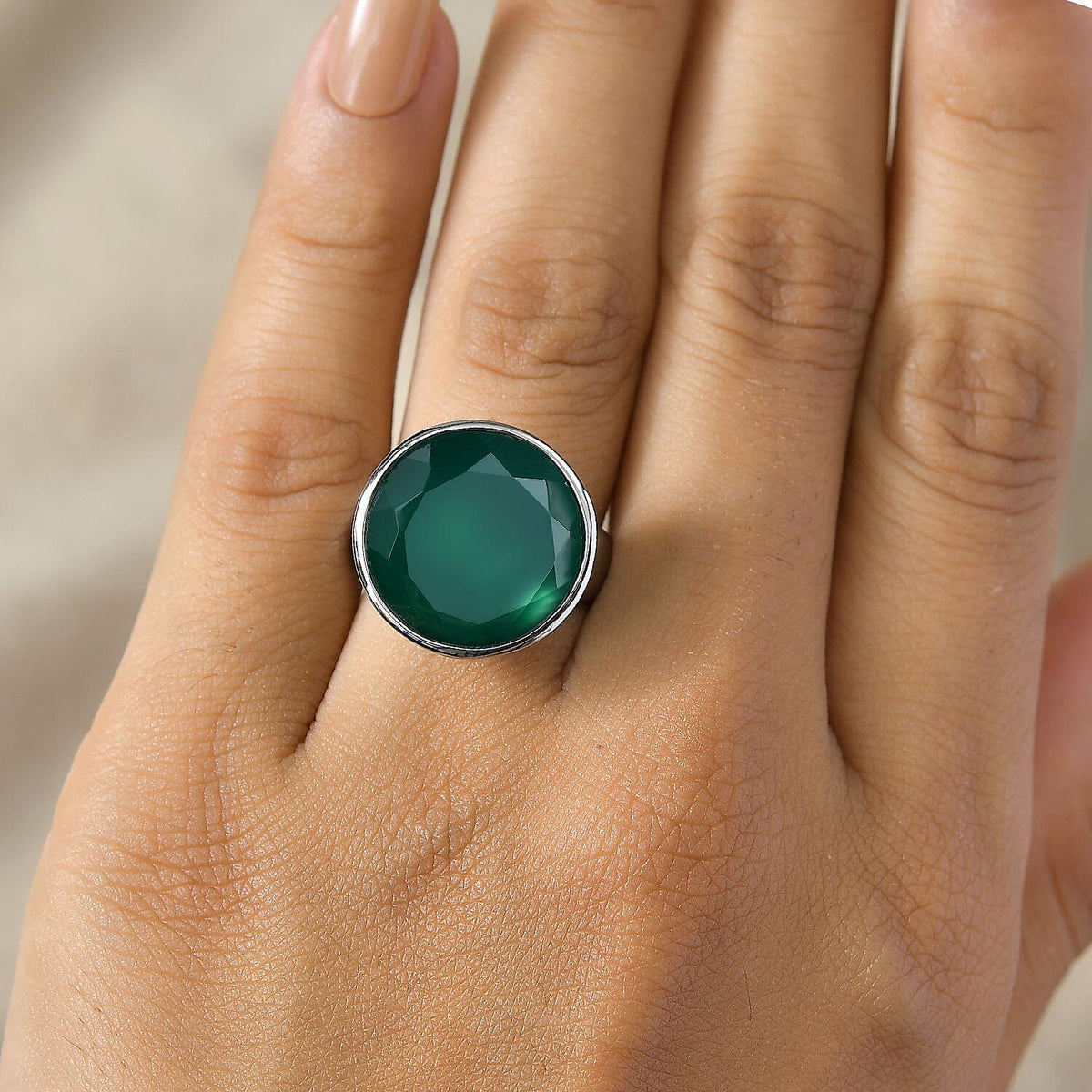 Green Onyx Solitaire Ring 14.59 Ct. 8162228 2