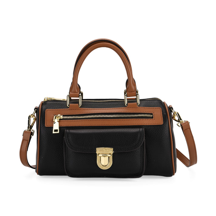 Genuine Leather Bandouliere Crossbody Bag - Black 8162363 1