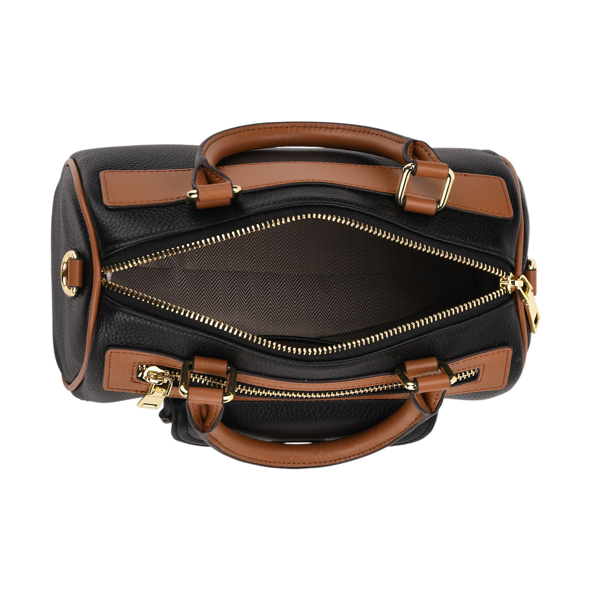 Genuine Leather Bandouliere Crossbody Bag - Black V32643035 6