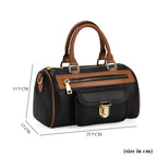 Genuine Leather Bandouliere Crossbody Bag - Black_8162363_7
