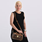 Genuine Leather Bandouliere Crossbody Bag - Brown_8162364_2