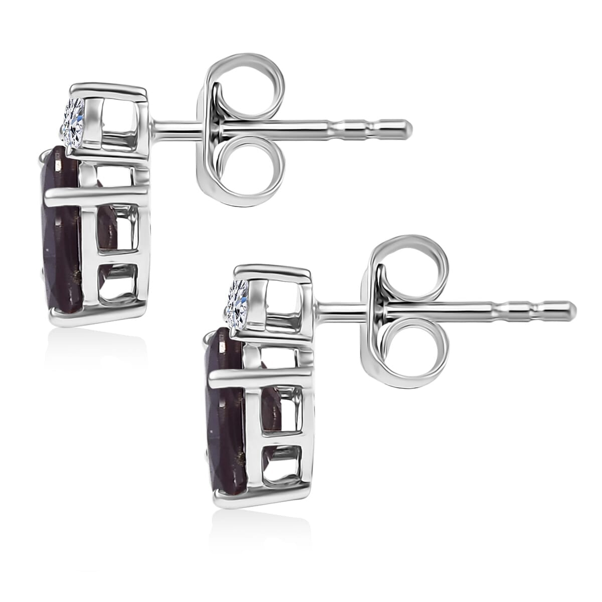 Certified and Appraised LUXURIANT AAA Lab Grown Alexandrite, Lab Grown Diamond Solitaire Stud Push Post Earring in 10K White Gold , AGI Certified (GH, SI) 8162668 4