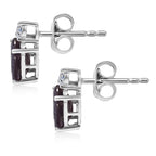 Luxuriant 9K White Gold AGI Certified AAA Lab Grown Alexandrite & Lab Grown Diamond (SI) Stud Earring with Screw Back 2.53 Ct._8162668_3
