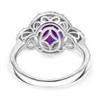 Natural Moroccan Amethyst & White Zircon Classic Garden Glow Ring in Rhodium Overlay Sterling Silver 3.00 Ct._8162844_4