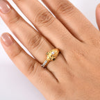 GP Serpentine Collection - White Sapphire, Blue Sapphire & Zambian Emerald Ring in 18K Vermeil Yellow Gold Plated Sterling Silver_8162856_2