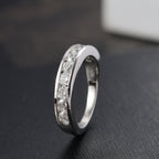 Luxuriant Lab Grown Diamond (SI/GH) Half Eternity Band Ring in Rhodium Overlay Sterling Silver 1.00 Ct._8163941_1
