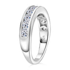 Luxuriant Lab Grown Diamond (SI/GH) Half Eternity Band Ring in Rhodium Overlay Sterling Silver 1.00 Ct._8163941_3