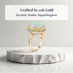 Luxoro 10K Yellow Gold AAA Ethiopian Opal, White Diamond I2 Ring, Gold Wt.4.7 Gms  11.200  Ct._8164263_3