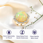Luxoro 10K Yellow Gold AAA Ethiopian Opal, White Diamond I2 Ring, Gold Wt.4.7 Gms  11.200  Ct._8164265_4