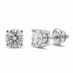 Luxuriant 14K White Gold IGI Certified Lab Grown Diamond (VS/E-F) Solitaire Stud Earrings with Screw Back 4.00 Ct._8164287