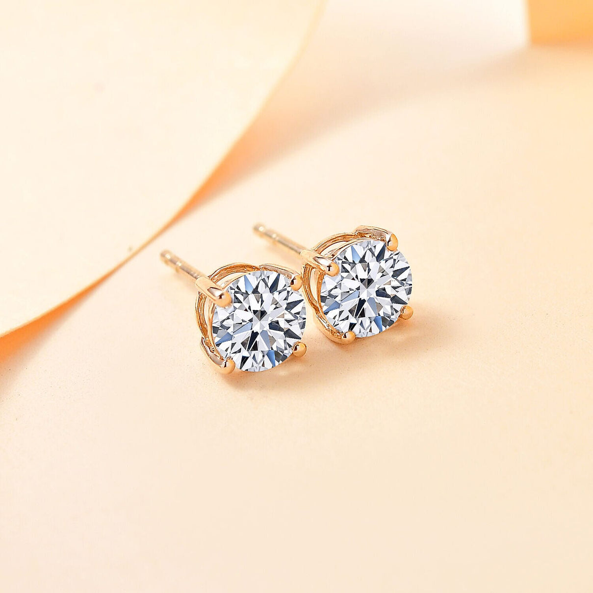 LUXURIANT 2 Ct. Lab Grown Diamond Solitaire Earrings in 14K Gold, SGL Certified 8164337 2