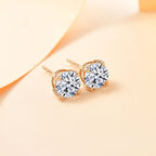 Luxuriant Diamond 2 Ct. Lab Grown Diamond Solitaire Earrings in 14K Gold, SGL Certified