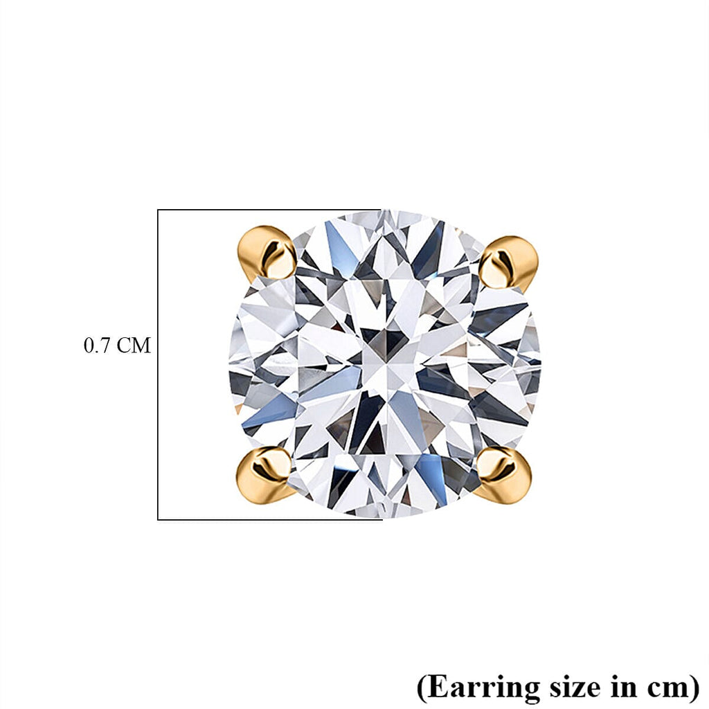 Luxuriant Diamond 2 Ct. Lab Grown Diamond Solitaire Earrings in 14K Gold, SGL Certified