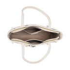 Genuine Leather Belt Buckle Design Rectangular Handbag- White_8165526_4