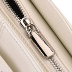 Genuine Leather Belt Buckle Design Rectangular Handbag- White_8165526_5