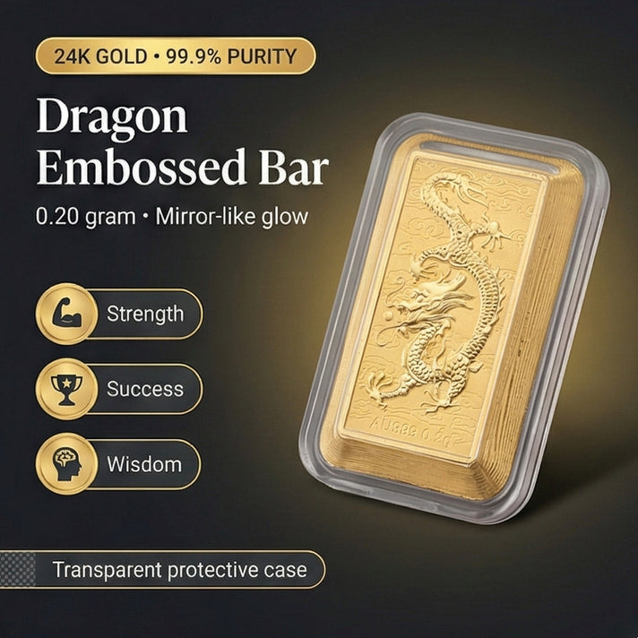 24K Yellow Gold Dragon Embossed Collectable 8165968 2