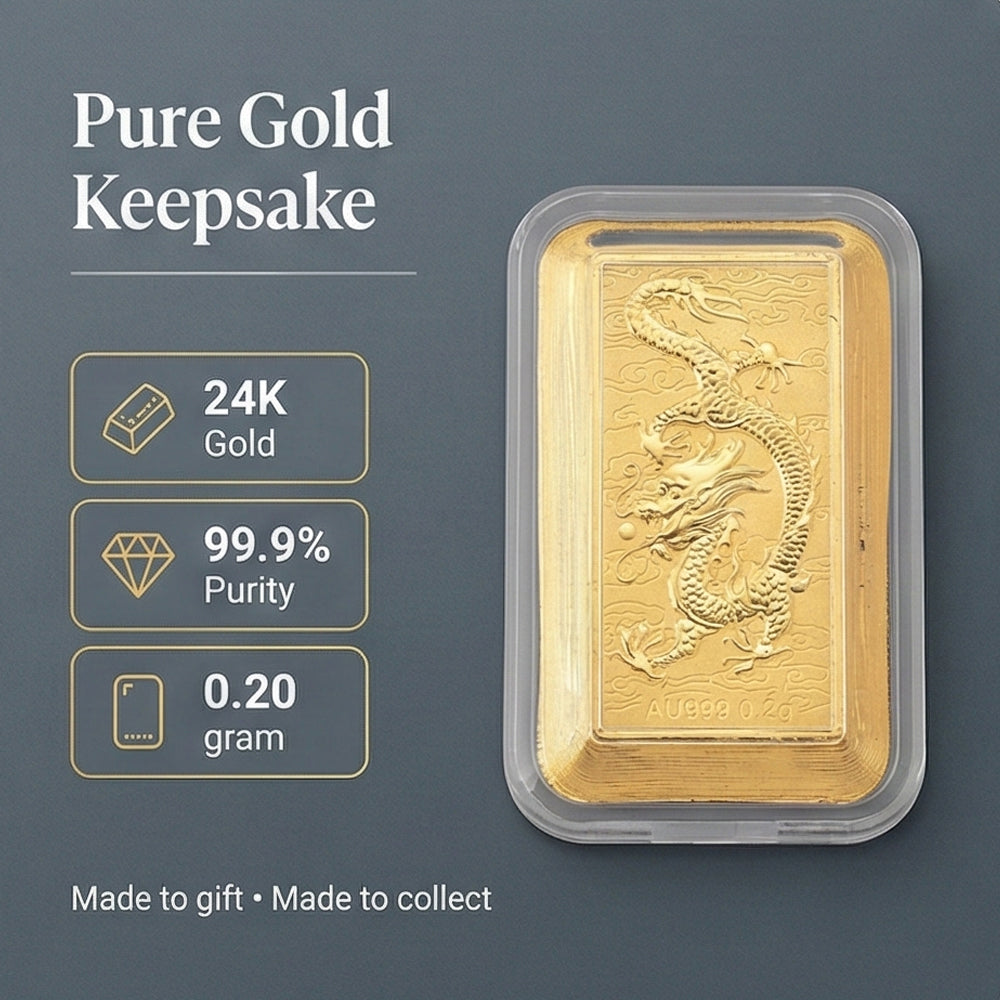 24K Yellow Gold Dragon Embossed Collectable 8165968 4