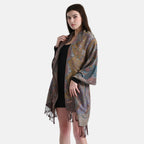 New Arrival - Butterfly Print Jacquard Scarf with Tassels (180 x 70 cm) - Coffee_8165979_1