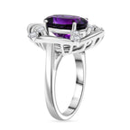 Natural Moroccan Amethyst & White Zircon Sunlit Grace Ring in Rhodium Overlay Sterling Silver 3.53 Ct._8166648_3