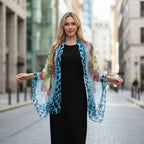 La Marey Mulberry Silk Leopard Print Scarf (175 x 65cm) - Blue & Red_8166889_1