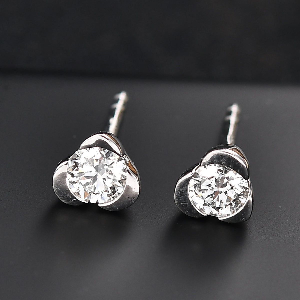 LUXURIANT 0.5 Ct. Lab Grown Diamond Solitaire Earring with Rhodium Overlay Sterling Silver (SI-GH) 8167222 2